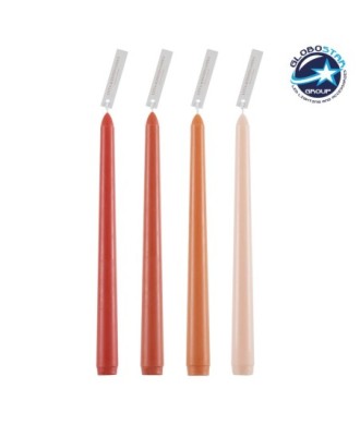 GloboStar® SUMMER-SIESTA 35212 ΣΕΤ 4 Αρωματικά Κεριά Κηροπηγίου Παραφίνης με Άρωμα Λουλούδια του Καλοκαιριού Πολύχρωμα Μ2 x Π2 x Υ25cm